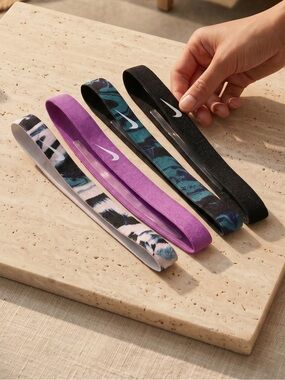 Nike Kids Stretch Headbands in Black, Purple, Teal, White